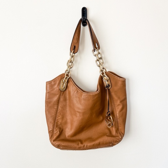 Awesome Vintage Michael Kors Buttery Soft Leather Bag With Gold Chain Hardware - Picture 1 of 5